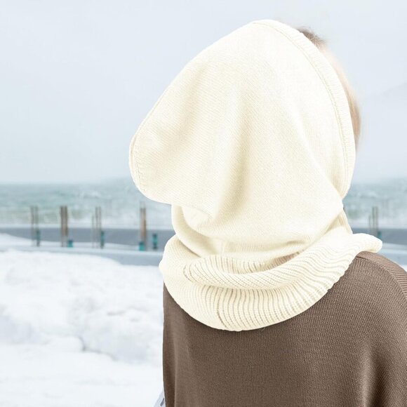 Unisex Beige Beanie Skull Cap with Drawstring Warm Winter Hats for Outdoor main image 6